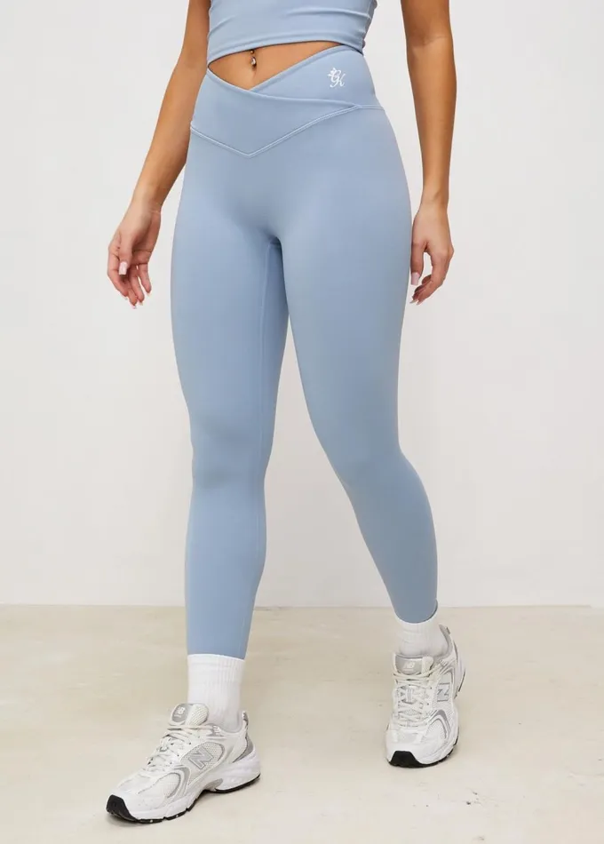 Gym King Gymwear Women 365 Wrap Over Legging 8211 Powder Blue