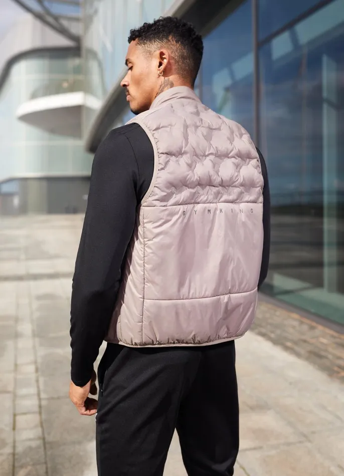 Gym King Outerwear Men Heat Sealed Tech Gilet 8211 Iron Gym King Outerwear Men Heat Sealed Tech Gilet 8211 Iron