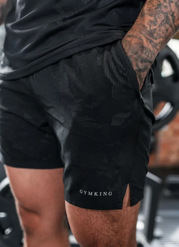 Gym King Shorts Men Debossed Camo Short 5034 8211 Black