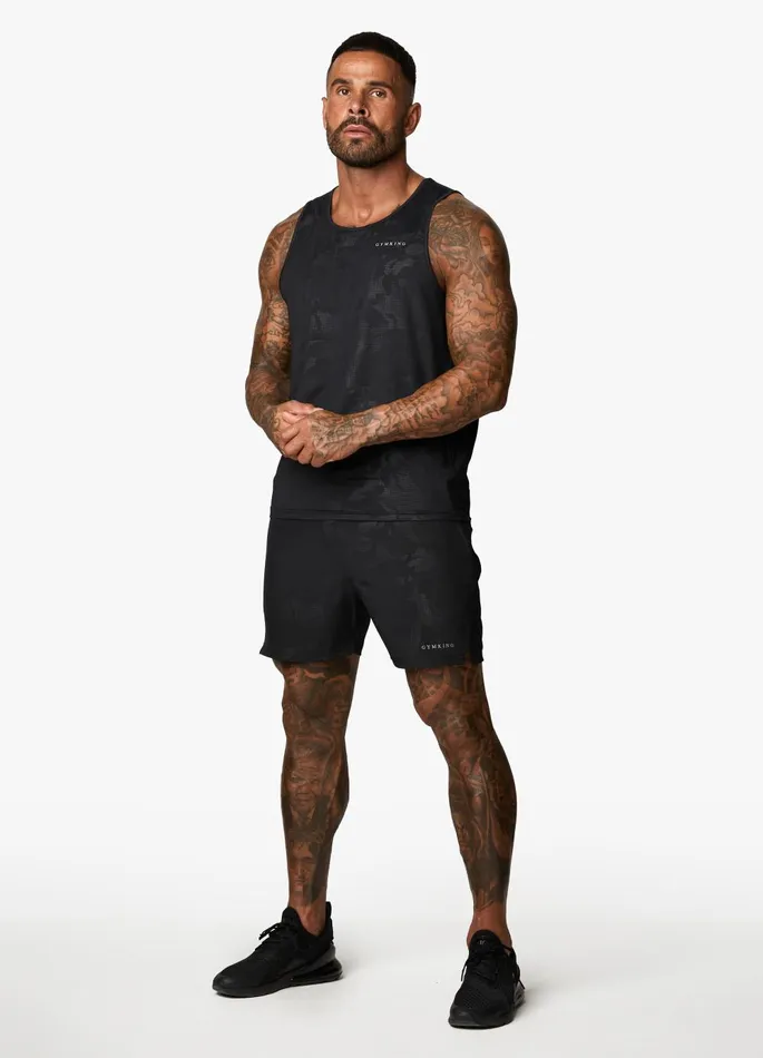 Gym King Shorts Men Debossed Camo Short 5034 8211 Black