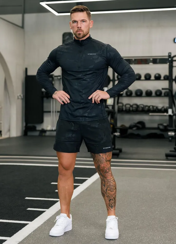 Gym King Shorts Men Debossed Camo Short 5034 8211 Black