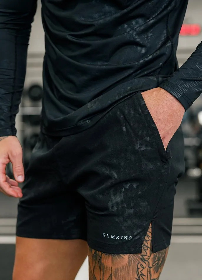 Gym King Shorts Men Debossed Camo Short 5034 8211 Black