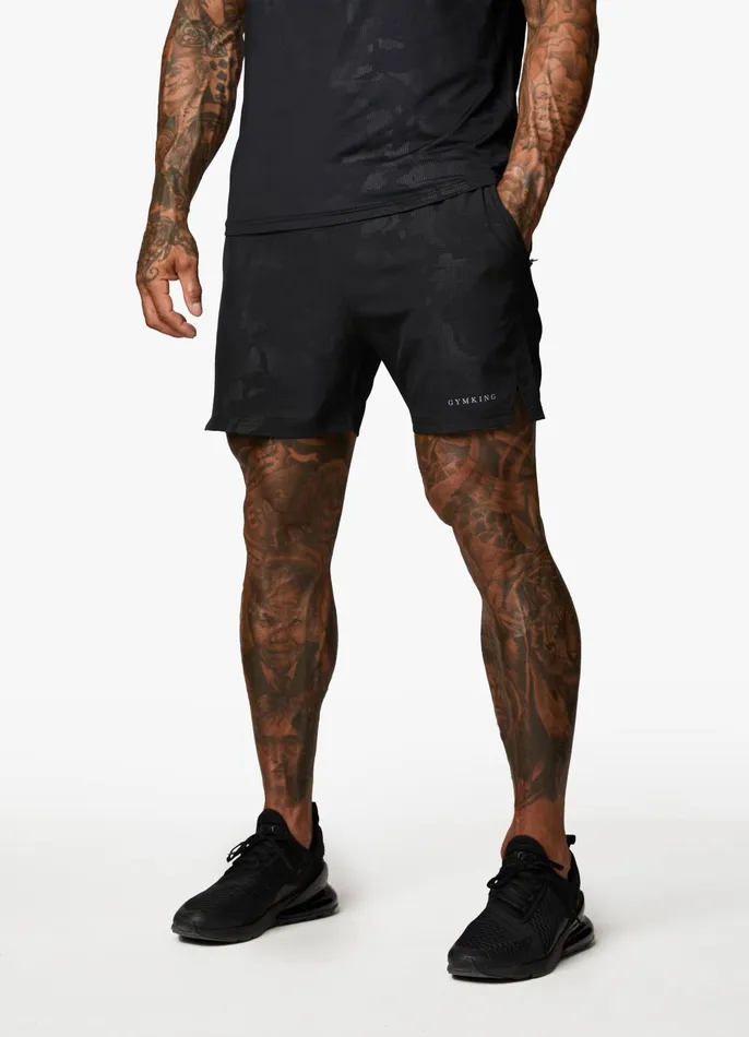 Gym King Shorts Men Debossed Camo Short 5034 8211 Black