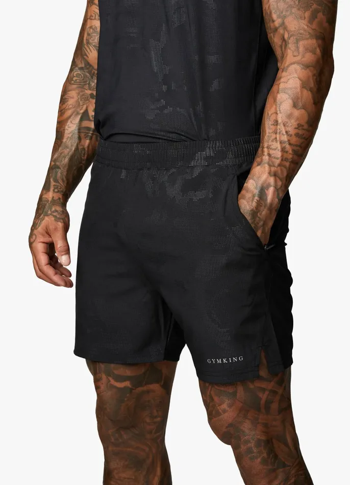 Gym King Shorts Men Debossed Camo Short 5034 8211 Black