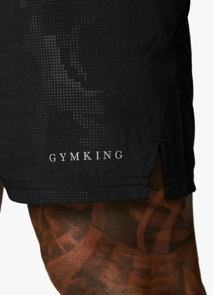 Gym King Shorts Men Debossed Camo Short 5034 8211 Black