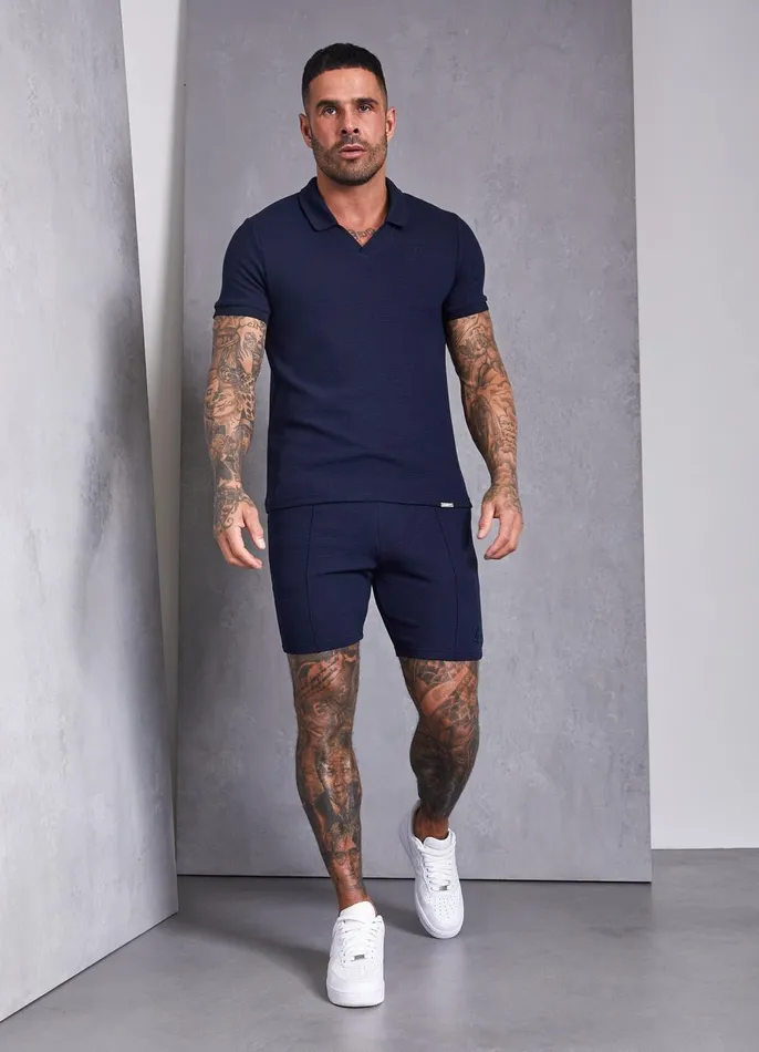 Gym King Shorts Men Signature Texture Short 8211 Navy