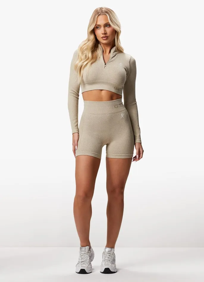 Gym King Shorts Women Formation Rib 3034 Short 8211 Oatmeal Marl