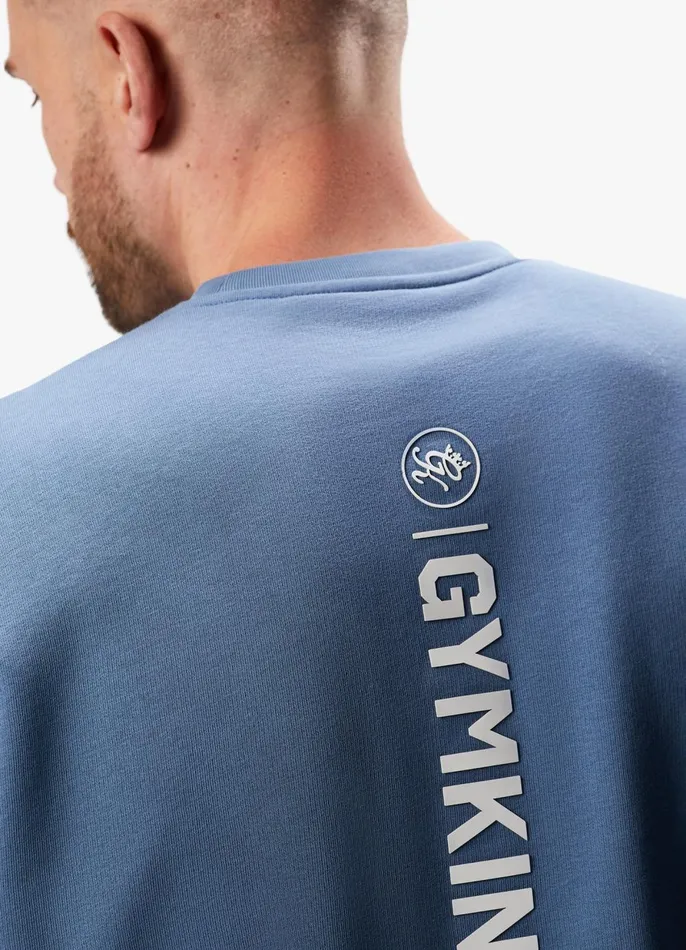 Gym King Sweatshirts and Hoodies Men Aventus Drop Shoulder Crew 8211 Blue Smoke