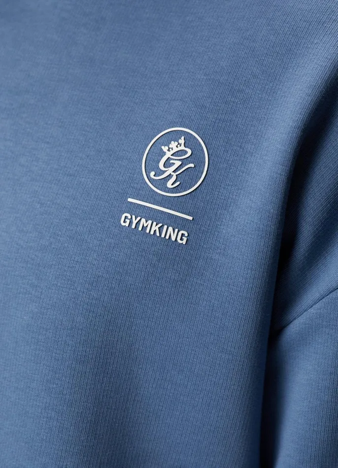 Gym King Sweatshirts and Hoodies Men Aventus Drop Shoulder Crew 8211 Blue Smoke