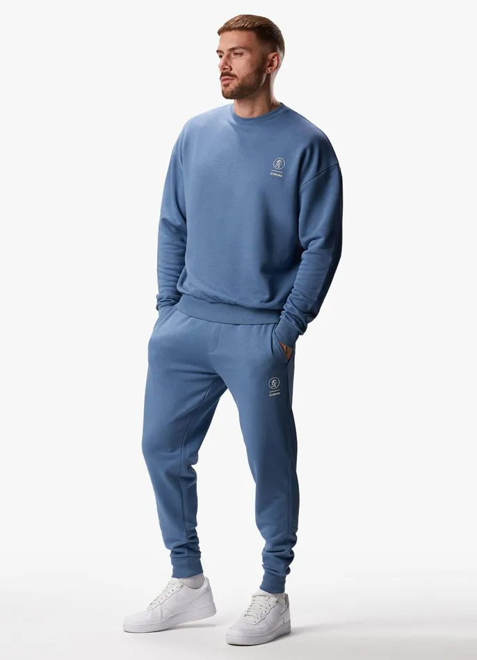 Gym King Sweatshirts and Hoodies Men Aventus Drop Shoulder Crew 8211 Blue Smoke