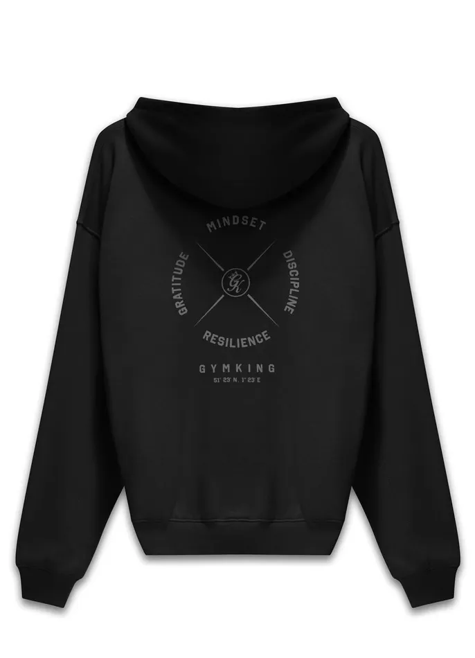 Gym King Sweatshirts and Hoodies Men Compass Hood 8211 Black