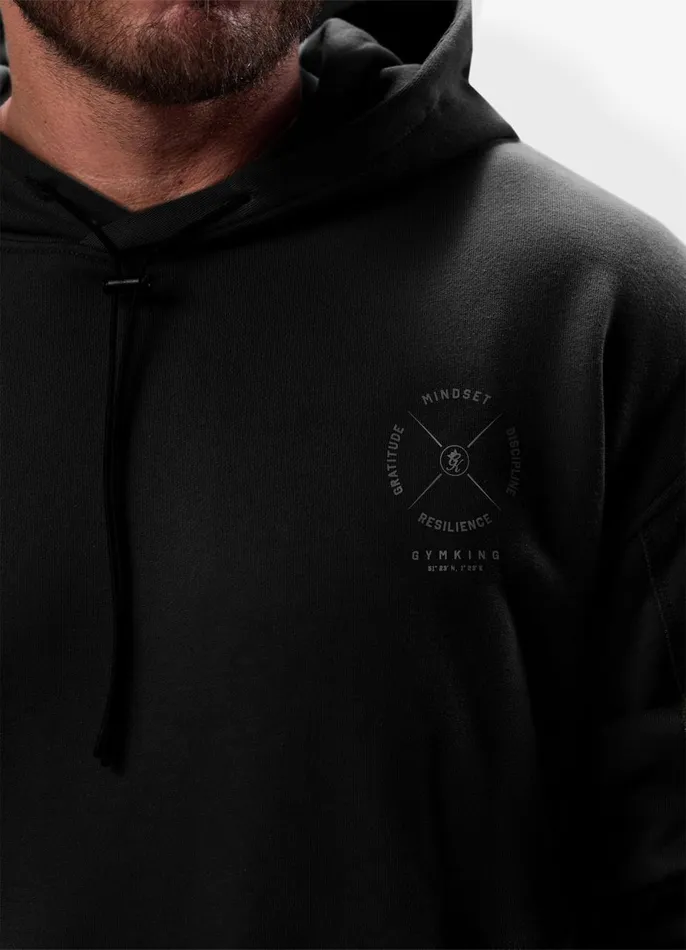 Gym King Sweatshirts and Hoodies Men Compass Hood 8211 Black