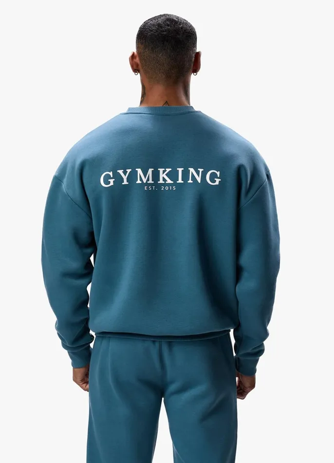 Gym King Sweatshirts and Hoodies Men Established Crew 8211 Lake Blue