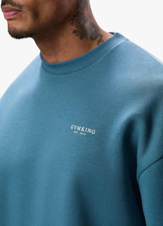 Gym King Sweatshirts and Hoodies Men Established Crew 8211 Lake Blue
