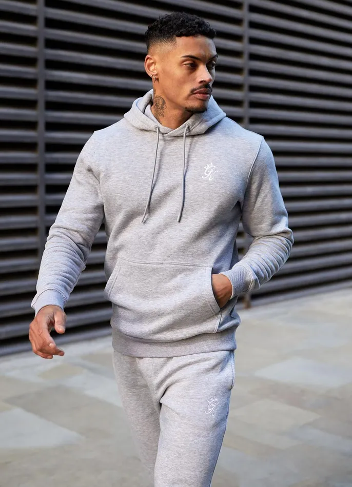 Gym King Sweatshirts and Hoodies Men Fundamental Fleece Hood 8211 Grey Marl