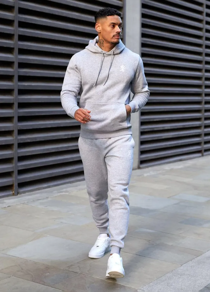 Gym King Sweatshirts and Hoodies Men Fundamental Fleece Hood 8211 Grey Marl