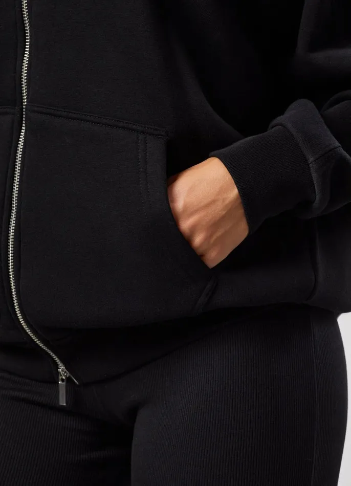Gym King Sweatshirts and Hoodies Women 365 Oversized Zip Up Hoodie 8211 Black