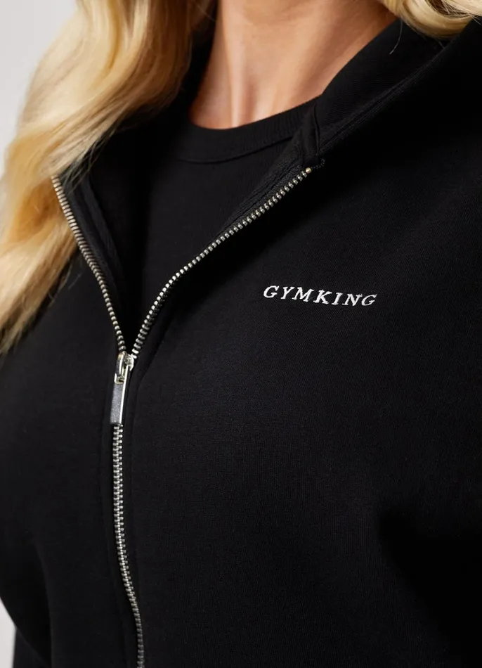 Gym King Sweatshirts and Hoodies Women 365 Oversized Zip Up Hoodie 8211 Black