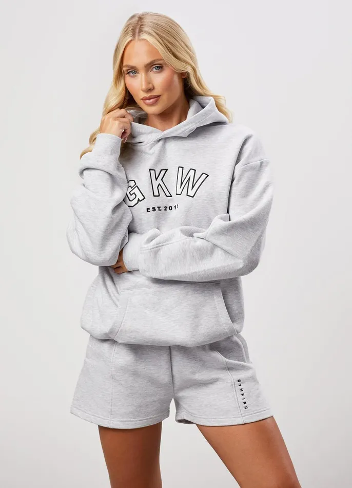 Gym King Sweatshirts and Hoodies Women GKW Relaxed Fit Hoodie 8211 Snow Marl