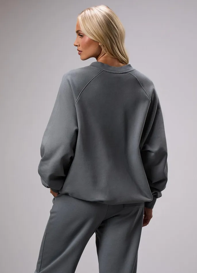 Gym King Sweatshirts and Hoodies Women GKW Sports Luxe V Neck Crew 8211 Dark Sage