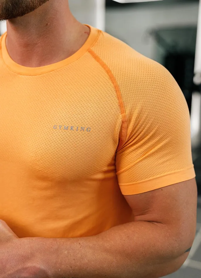 Gym King TShirts Men Seamless Tee 8211 Soft Orange