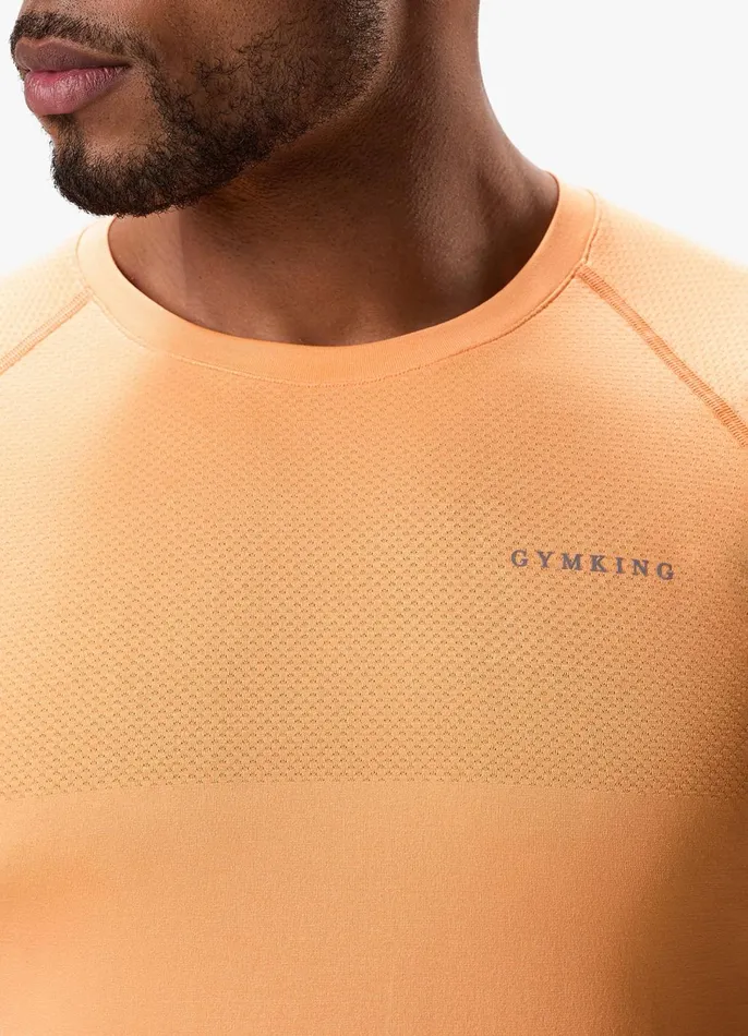 Gym King TShirts Men Seamless Tee 8211 Soft Orange