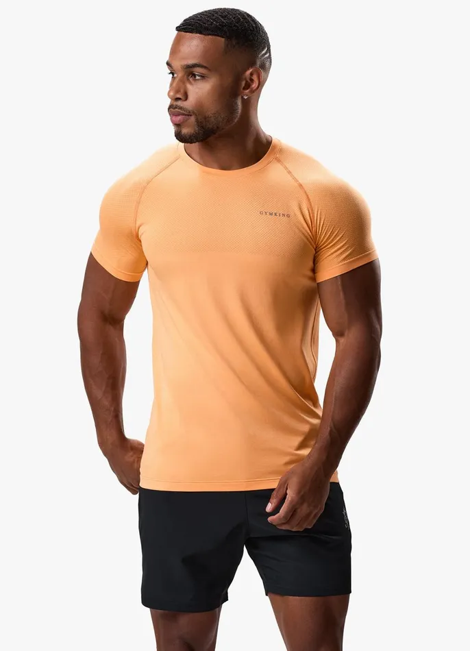 Gym King TShirts Men Seamless Tee 8211 Soft Orange