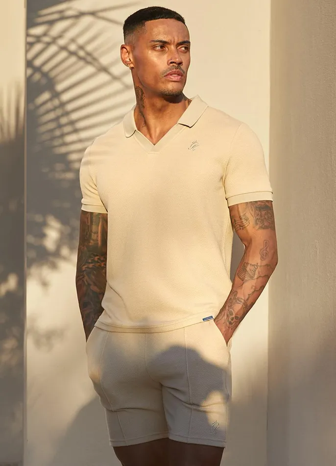 Gym King TShirts Men Signature Texture Polo 8211 Stone