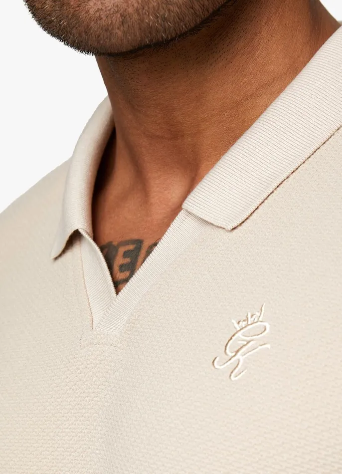Gym King TShirts Men Signature Texture Polo 8211 Stone
