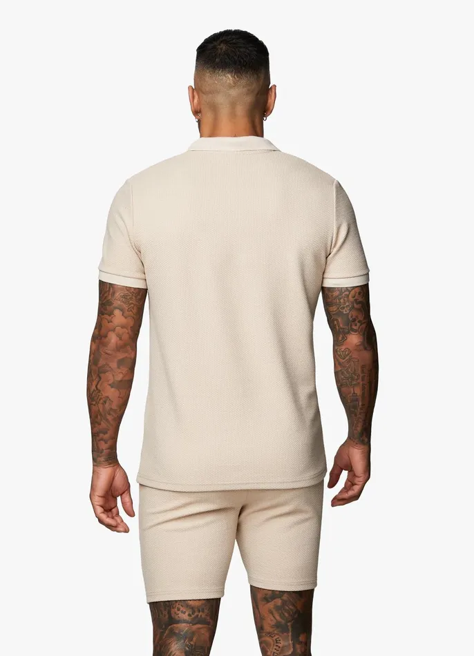 Gym King TShirts Men Signature Texture Polo 8211 Stone