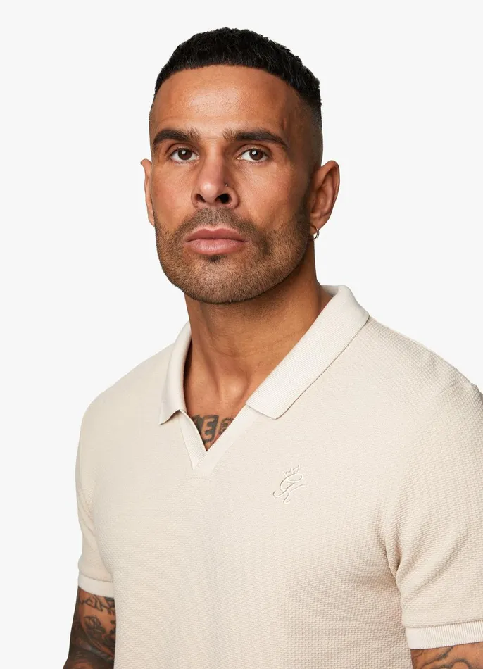 Gym King TShirts Men Signature Texture Polo 8211 Stone