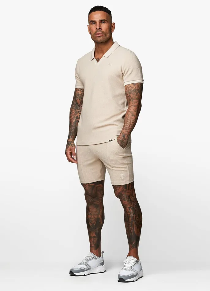 Gym King TShirts Men Signature Texture Polo 8211 Stone