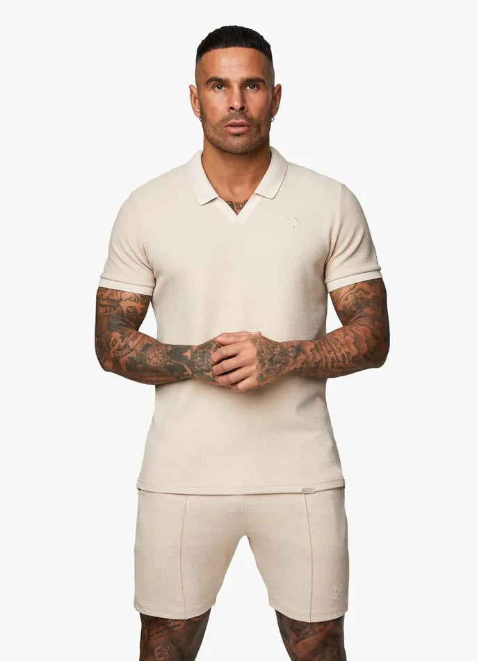 Gym King TShirts Men Signature Texture Polo 8211 Stone