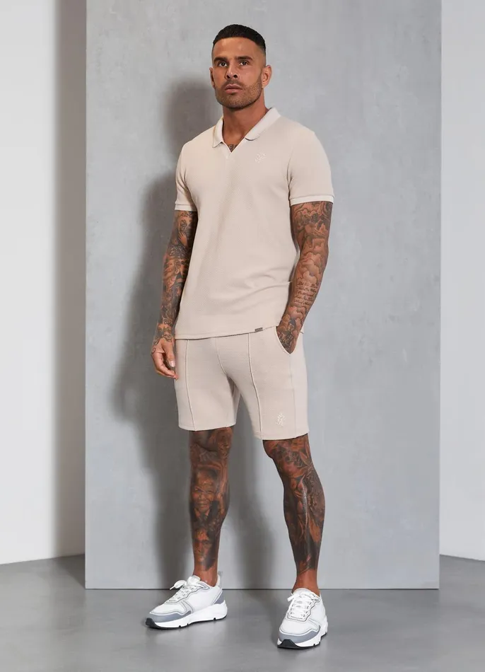 Gym King TShirts Men Signature Texture Polo 8211 Stone