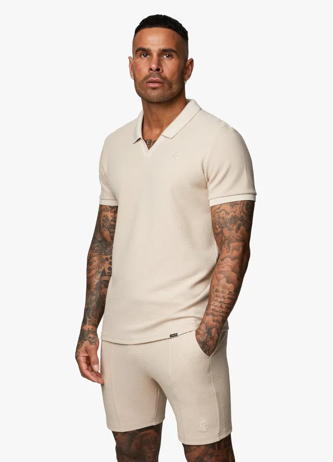 Gym King TShirts Men Signature Texture Polo 8211 Stone