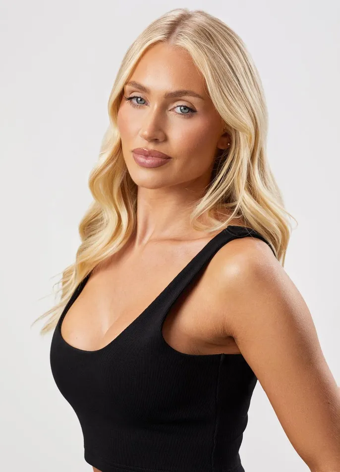 Gym King Tops and TShirts Women 365 Rib Scoop Neck Bralette 8211 Black
