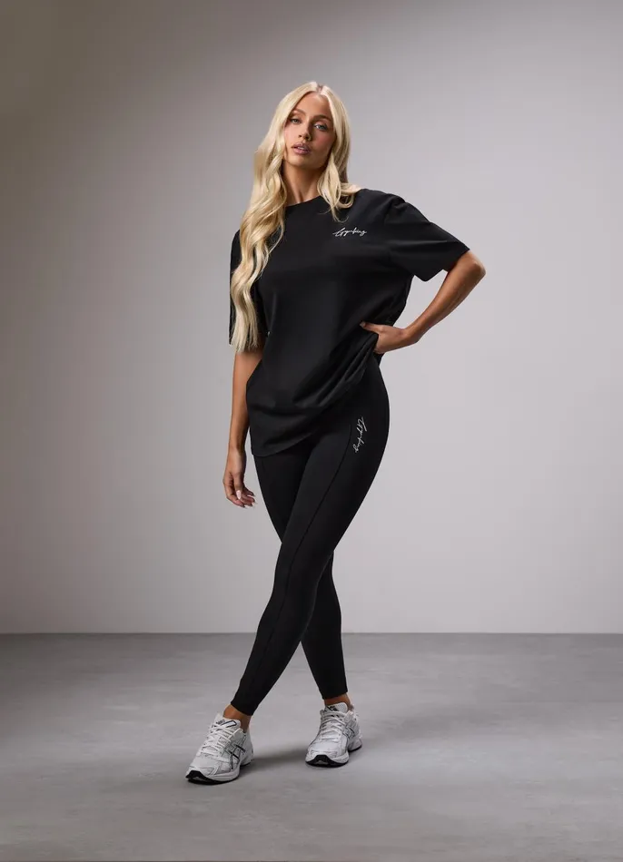 Gym King Tops and TShirts Women Reset Boyfriend Tee 8211 Black