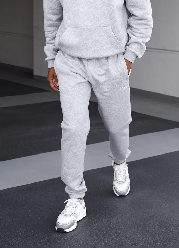 Gym King Tracksuit Bottoms Men Established Jogger 8211 Light Grey Marl