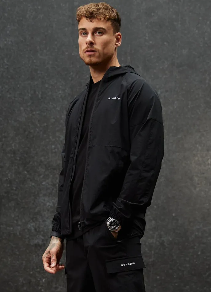 Gym King Tracksuit Tops Men Utility Woven Hood 8211 Black
