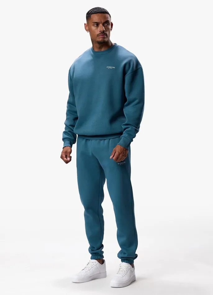 Gym King Tracksuits Men Established Crew Tracksuit 8211 Lake Blue