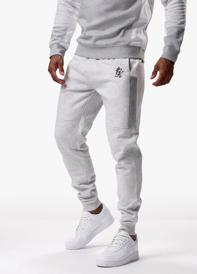 Gym King Tracksuits Men Minefield Crew Tracksuit 8211 Snow Marl