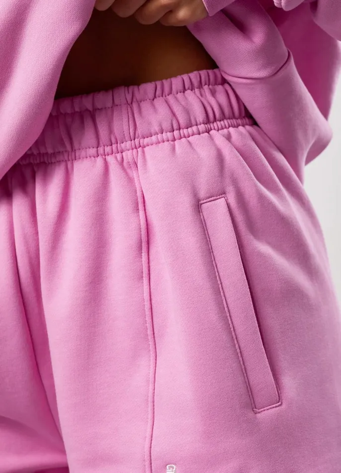 Gym King Tracksuits Women GKW Relaxed Fit Hoodie and Shorts 8211 Pink Rose