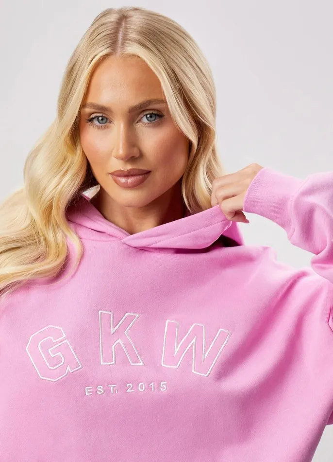 Gym King Tracksuits Women GKW Relaxed Fit Hoodie and Shorts 8211 Pink Rose