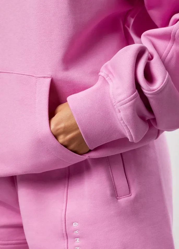 Gym King Tracksuits Women GKW Relaxed Fit Hoodie and Shorts 8211 Pink Rose