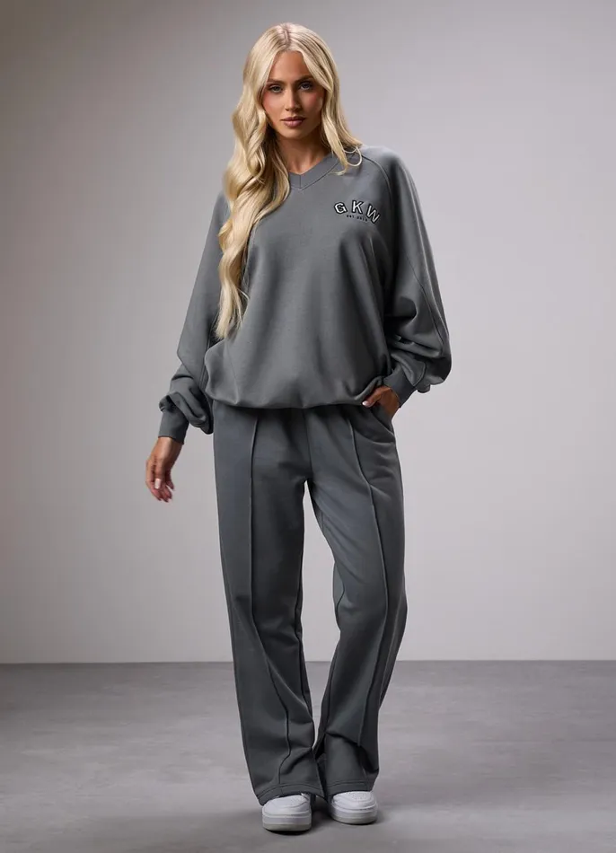Gym King Tracksuits Women GKW Sports Luxe V Neck Crew Tracksuit 8211 Dark Sage