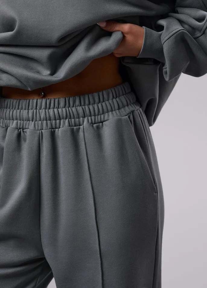Gym King Tracksuits Women GKW Sports Luxe V Neck Crew Tracksuit 8211 Dark Sage