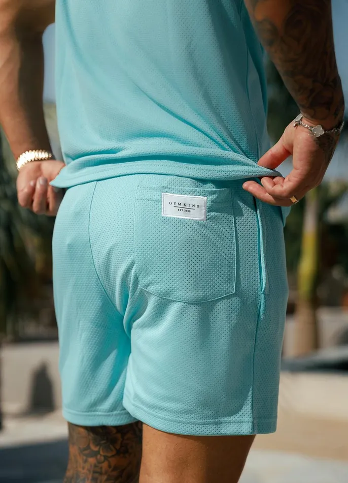 Gym King Twin Sets Men Brooklyn Mesh Short 8211 Aqua Blue