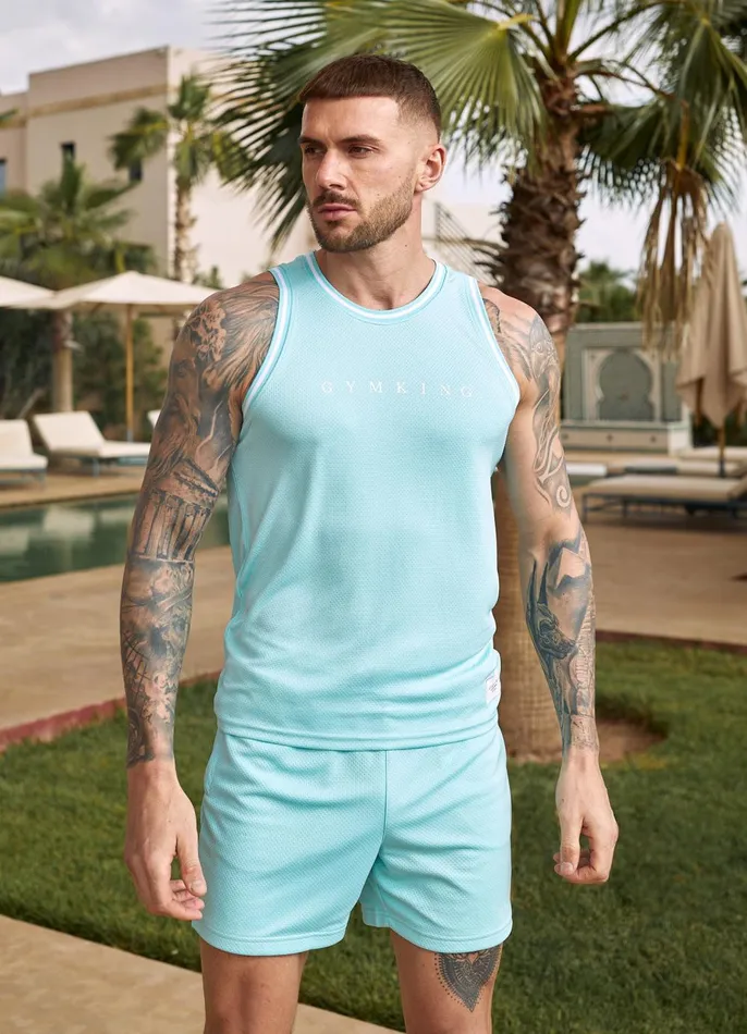 Gym King Twin Sets Men Brooklyn Mesh Short 8211 Aqua Blue Gym King Twin Sets Men Brooklyn Mesh Short 8211 Aqua Blue