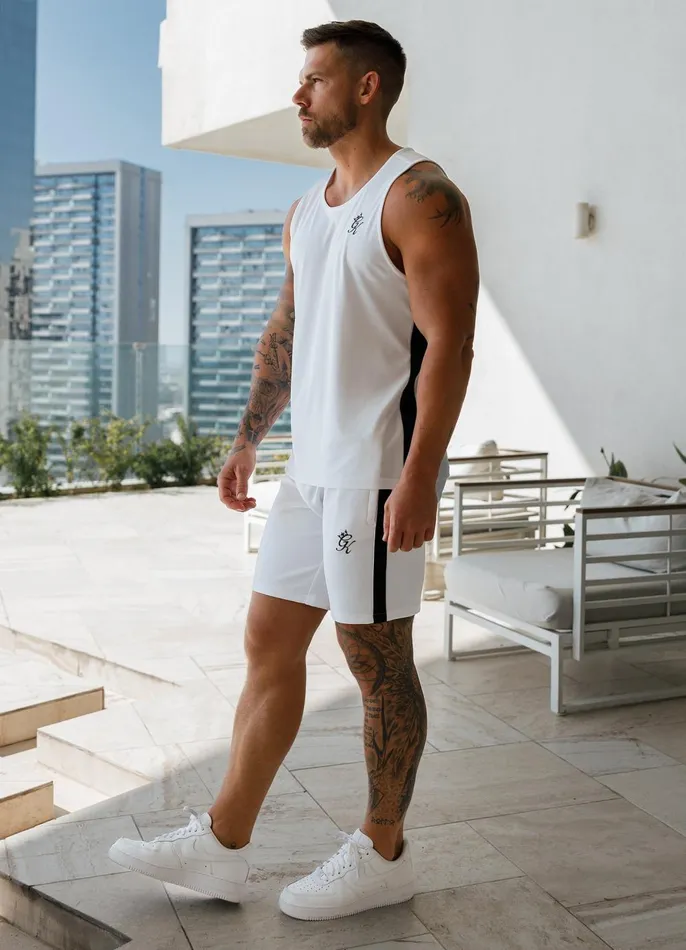 Gym King Twin Sets Men Core Plus Poly Short 8211 White