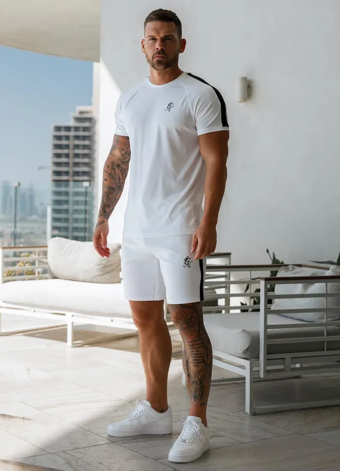 Gym King Twin Sets Men Core Plus Poly Short 8211 White